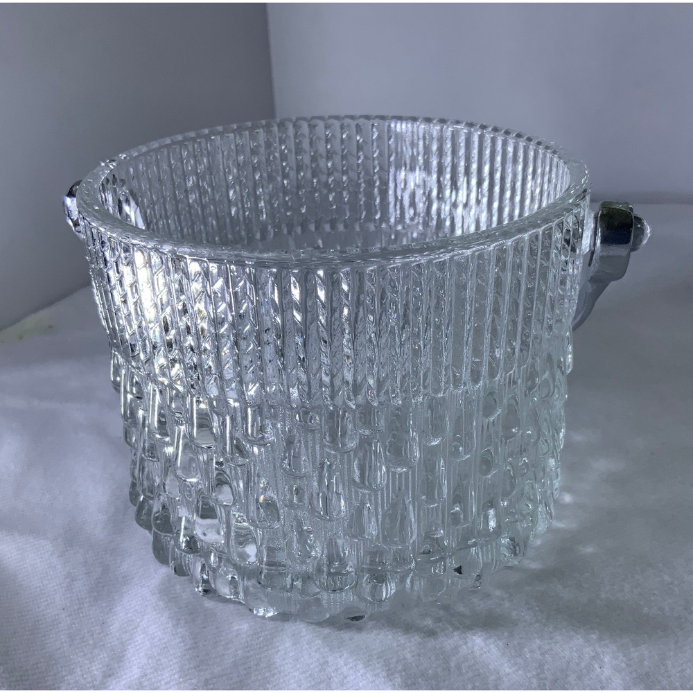 Vintage 4" Mini Ice Bucket Crystal Cut Glass Exclusively For Teleflora In France